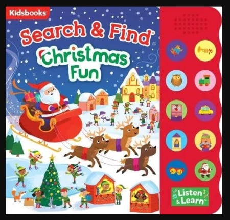 Craciun /Iarna - KIDSBOOKS SEARCH & FIND 10 BUTTON SOUND BOOK – CHRISTMAS