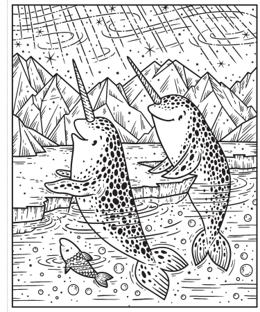 Narwhals and Other Sea Creatures Magic Painting Book [1]