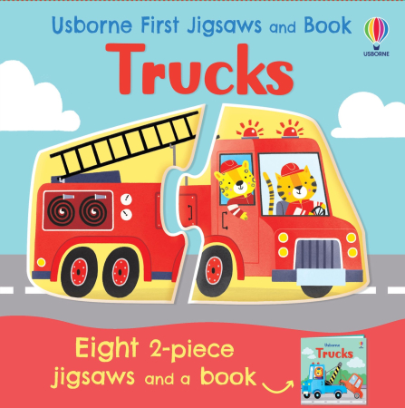 Puzzle si jocuri - Usborne First Jigsaws and Book: Trucks