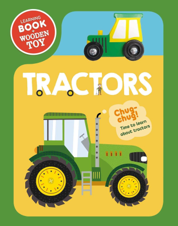 Puzzle si jocuri - Tractors: Wooden Toy & Board Book Set
