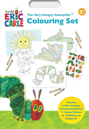 Carti cu activitati si de colorat - Very Hungry Caterpillar Children's Colouring Set with Crayons and Stickers A4