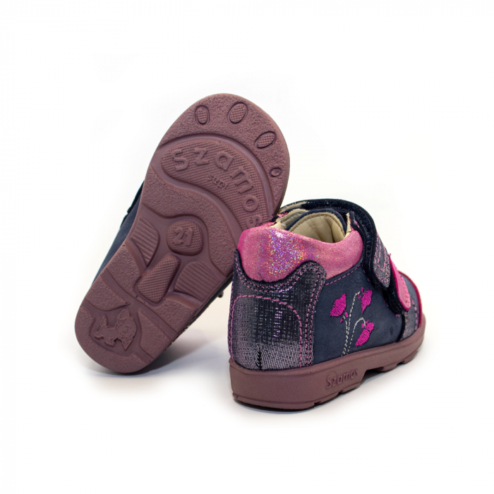 Pantofi supinați, cu scai, pentru fete, model cu floare [4]