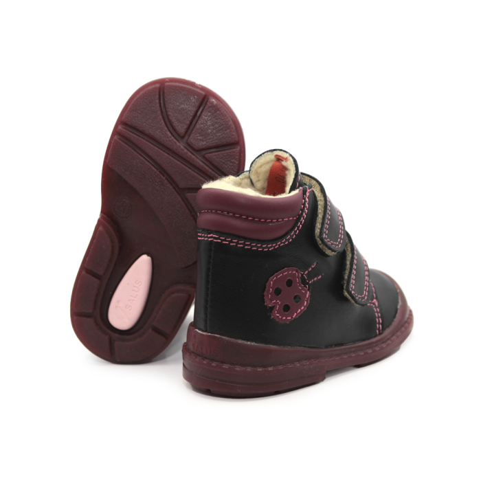 Pantofi supinați, căptușite, pentru fete, model cu buburuză [4]