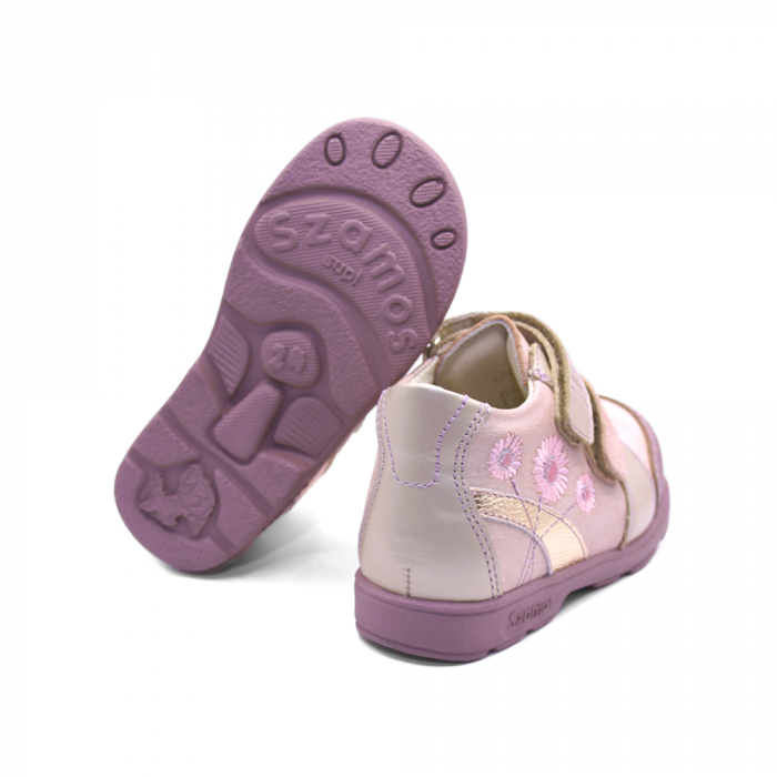 Pantofi supinați, cu scai, pentru fete, model cu floare [4]