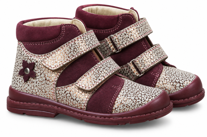 Pantofi supinați, Premium Flexi, pentru fete, model cu floare [2]
