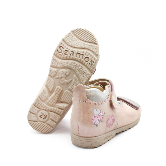 Sandale supinate, cu scai, pentru fete, model cu foare și buburuză [4]