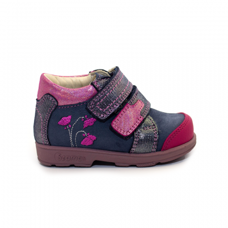 Pantofi - Pantofi supinați, cu scai, pentru fete, model cu floare