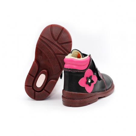 Pantofi supinați, căptușite, pentru fete, model cu floare [3]