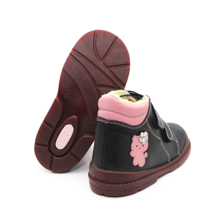 Pantofi supinați, căptușite, pentru fete, model cu pisică [3]