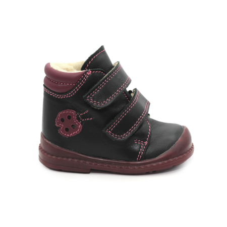 Pantofi supinați, căptușite, pentru fete, model cu buburuză [0]