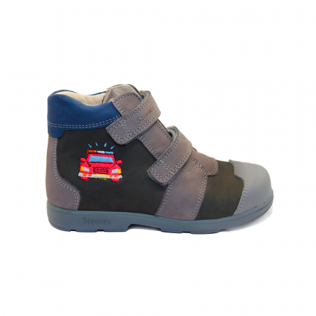 Pantofi - Pantofi cu scai pentru băieți cu model de pisicuță.