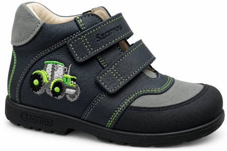 Pantofi - Pantofi cu scai pentru băieți, model cu tractor