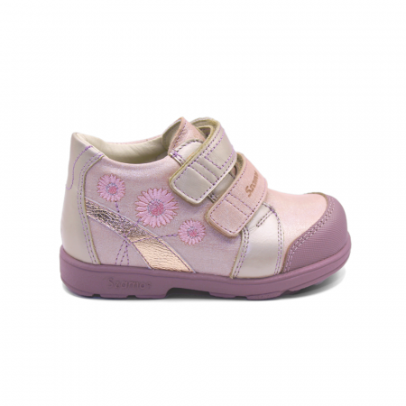 Pantofi supinați, cu scai, pentru fete, model cu floare