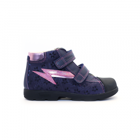 Pantofi - Pantofi supinați, cu scai, pentru fete, model cu fulger