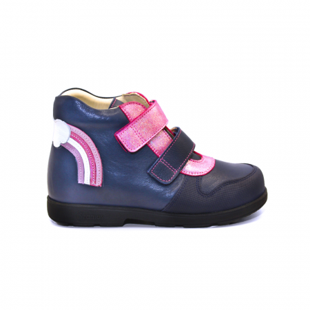 Pantofi - Pantofi supinați, cu scai, pentru fete, model cu curcubeu