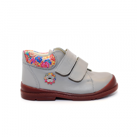 Pantofi - Pantofi supinați, Premium Flexi, pentru fete, cu model de floare