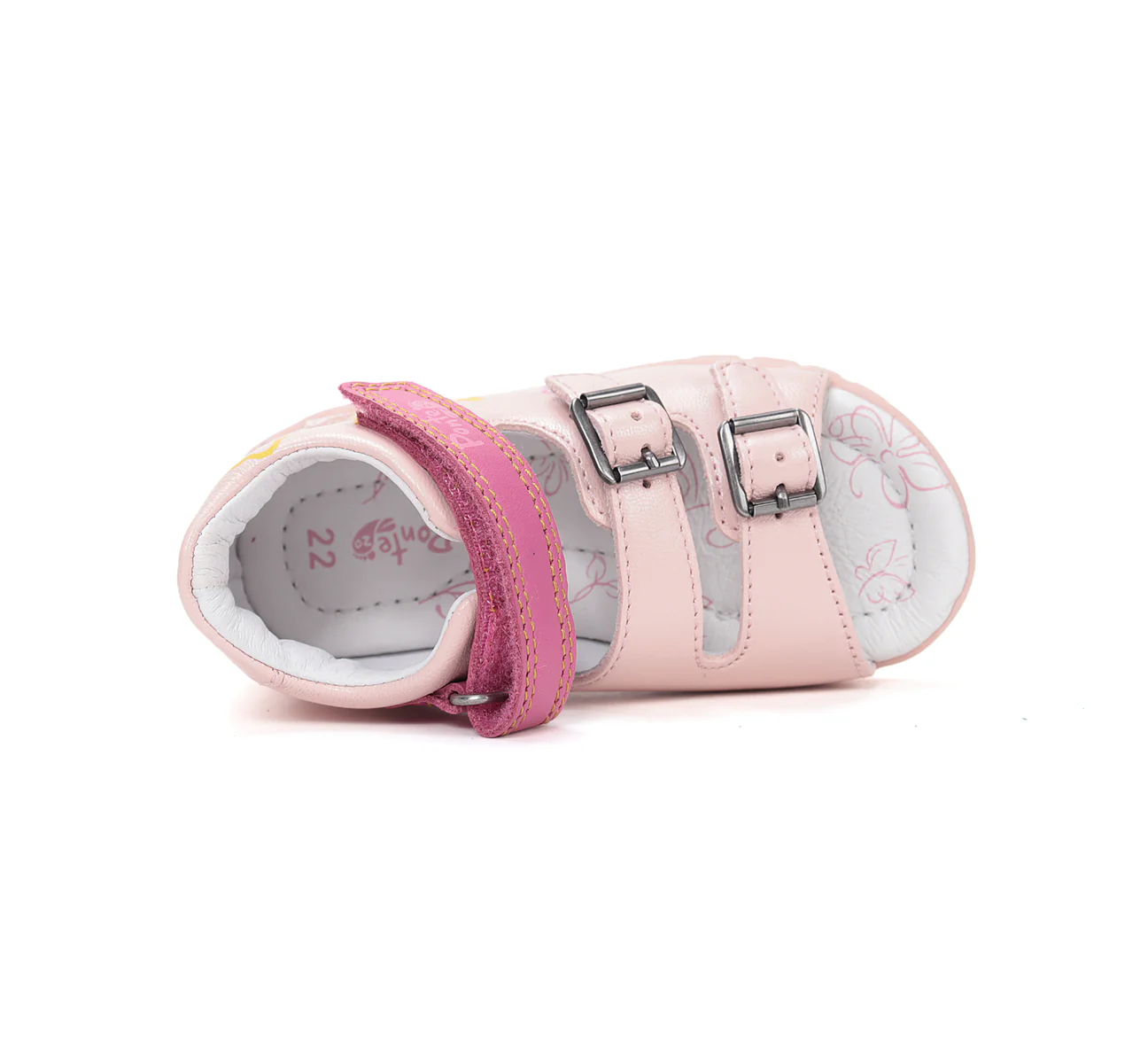 Sandale supinate, cu scai și cataramă, pentru fete, model cu palmier [3]