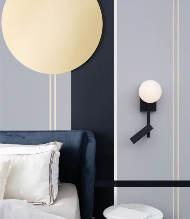 Aplica de perete JOLINE cu intrerupator, negru/alb, 2*G9, 3000K, 650 lm, inaltime 26 cm - NOVA LUCE [5]
