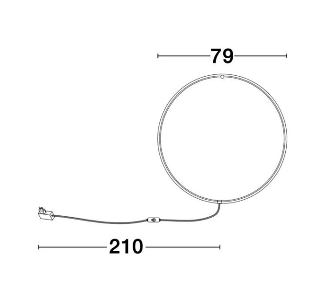 Aplica de perete LED RING cu intrerupator, neagra, 3000K, 1445 lm, diametru 79 cm - NOVA LUCE [7]