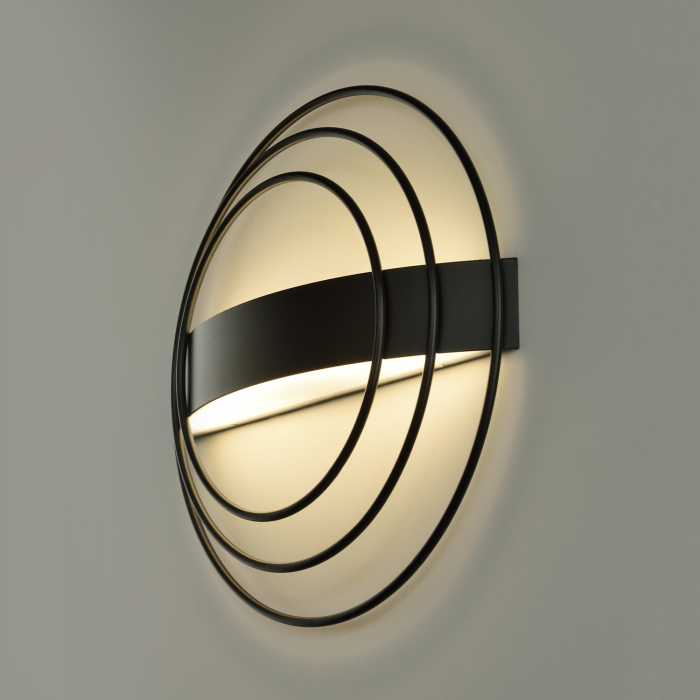 Aplica de perete LED RINGO, negru, 2700K-3000K, 808 lm, diametru 35.5 cm - ACB [2]