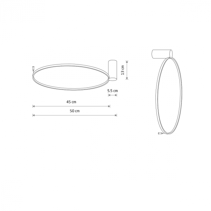 Aplica de perete/tavan LED CIRCOLO, negru, 3000K, 560 lm, diametru 45 cm - NOWODVORSKI [6]