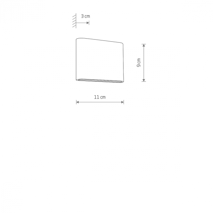 Aplica pentru perete exterior LED SEMI S, negru, 3000K, IP54, flux 300 lm, lungime 11 cm - NOWODVORSKI 11363 [7]