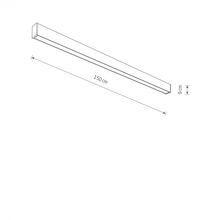 Aplica pentru perete/tavan exterior LED OUTLINE L, negru, 3000K, IP44, 3000 lm, lungime 150 cm - NOWODVORSKI [6]