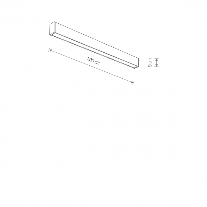 Aplica pentru perete/tavan exterior LED OUTLINE M, negru, 3000K, IP44, 1800 lm, lungime 100 cm - NOWODVORSKI [6]