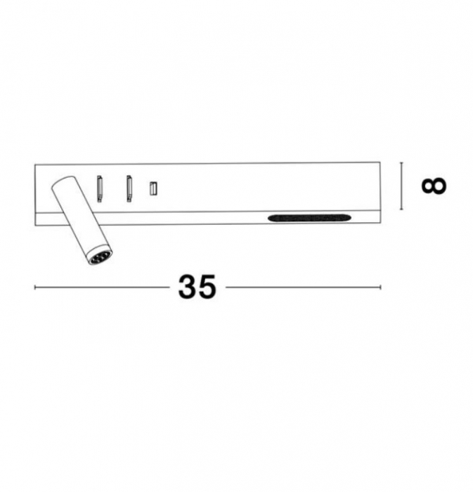 Aplica perete LED VIDA alba, spot stanga, 3000k, 350 lm, USB, lungime 35 cm - NOVA LUCE [5]