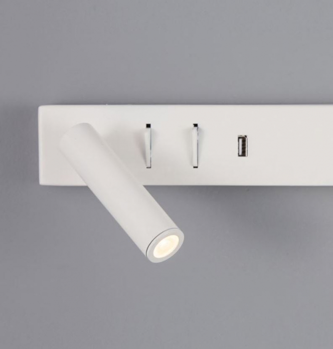 Aplica perete LED VIDA alba, spot stanga, 3000k, 350 lm, USB, lungime 35 cm - NOVA LUCE [2]