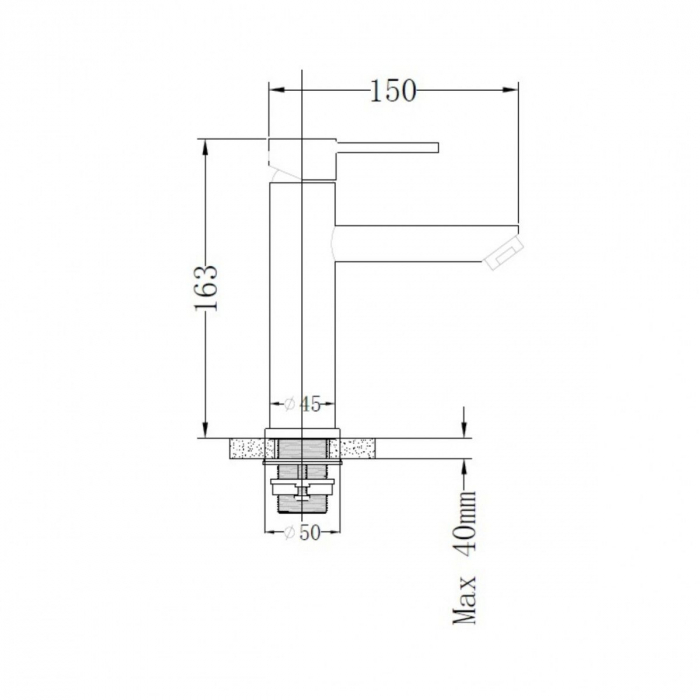Baterie baie pentru lavoar STEEL BLR2, monocomanda, inox, inaltime 16.3 cm - CASA BLANCA [2]