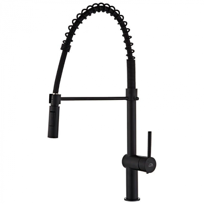 Baterie bucatarie pentru chiuveta cu arc RHEA, monocomanda, negru, inaltime 62 cm - LAVEO [1]
