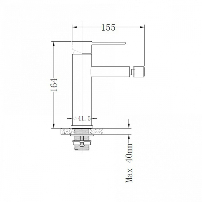 Baterie pentru bideu STEEL BLR6, monocomanda, inox periat - CASA BLANCA [2]