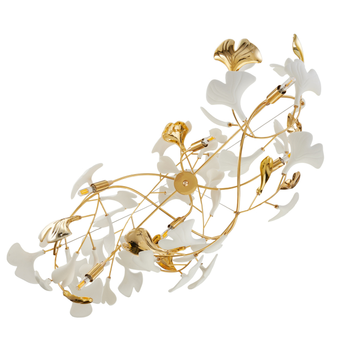 Candelabru BOTANIKA 2, auriu/alb, 100 cm - STEP INTO DESIGN [7]