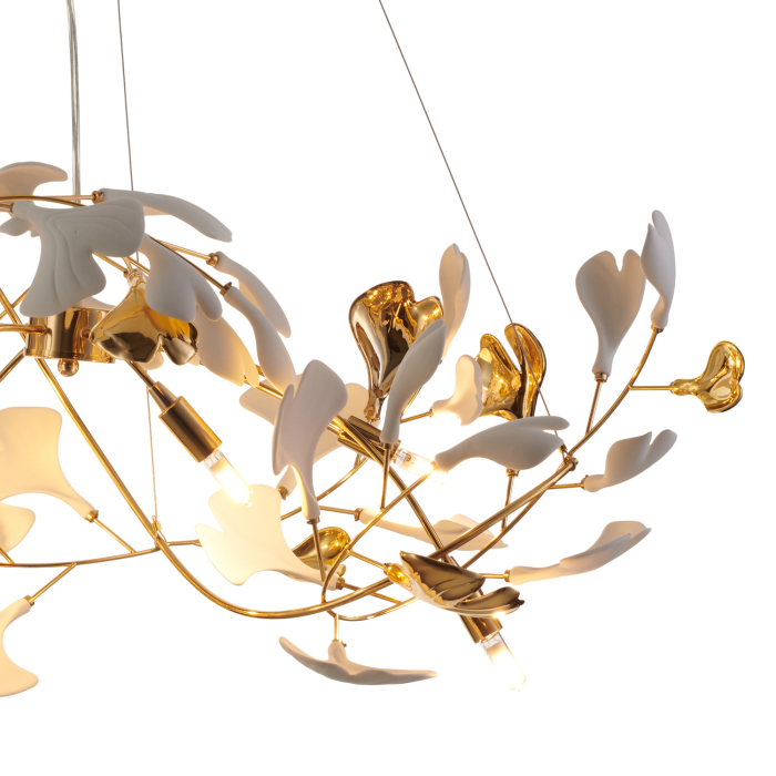 Candelabru BOTANIKA 2, auriu/alb, 100 cm - STEP INTO DESIGN [5]