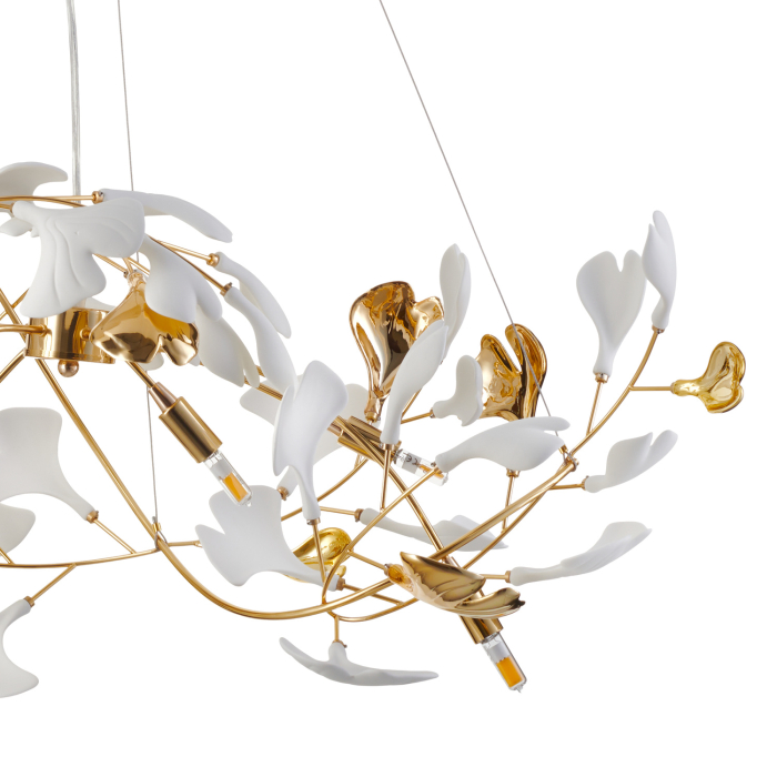 Candelabru BOTANIKA 2, auriu/alb, 100 cm - STEP INTO DESIGN [4]