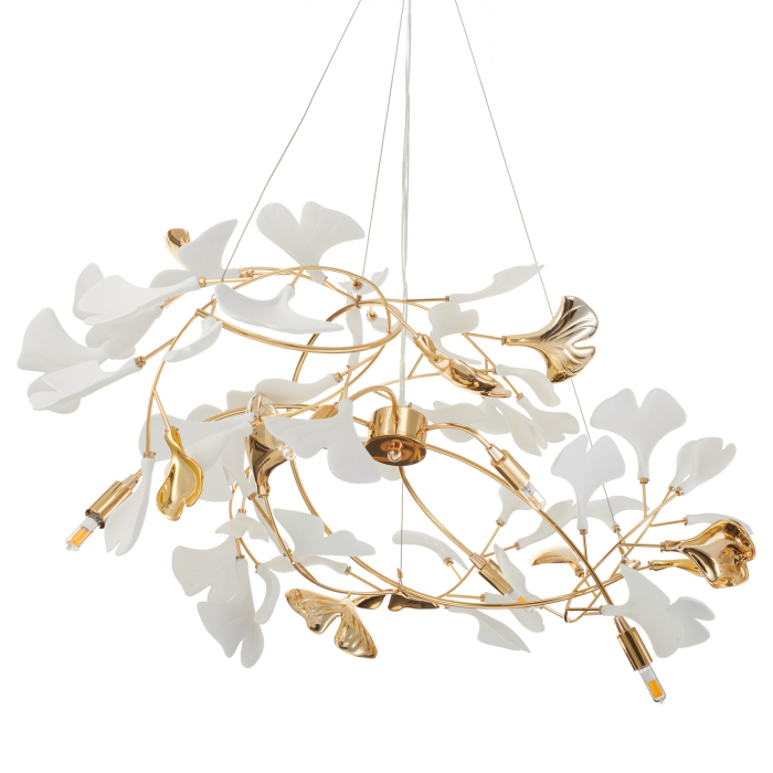 Candelabru BOTANIKA 2, auriu/alb, 100 cm - STEP INTO DESIGN [12]