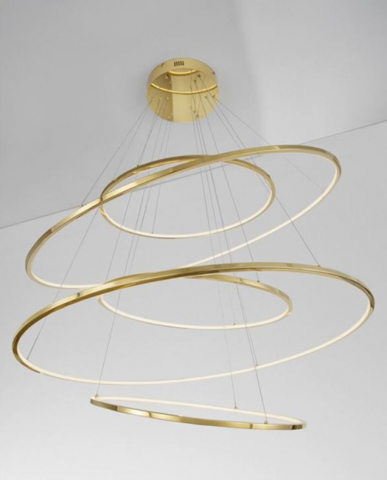 Candelabru cercuri LED NUDOS, auriu, dimabil, 3000K, 19670 lm, diametru 120 cm - NOVA LUCE [3]
