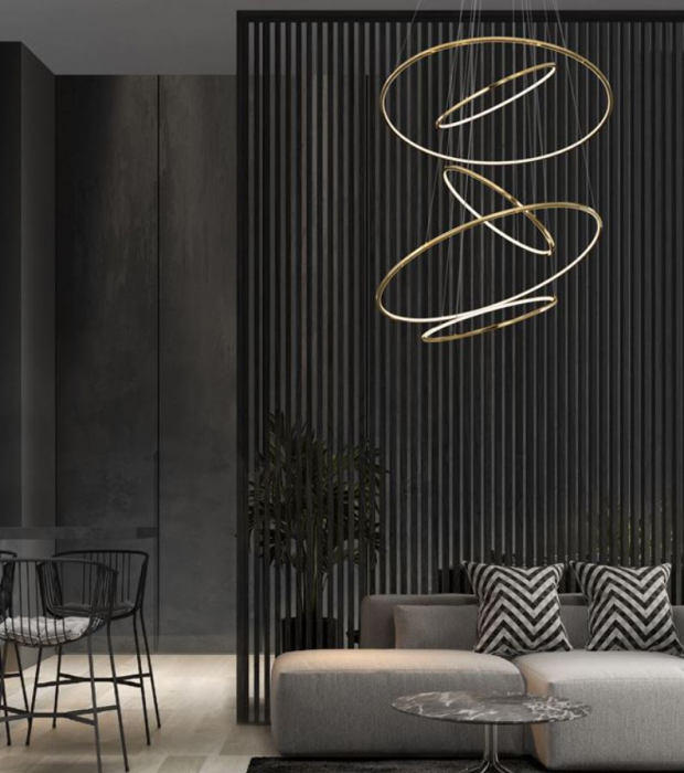 Candelabru cercuri LED NUDOS, auriu, dimabil, 3000K, 19670 lm, diametru 120 cm - NOVA LUCE [4]