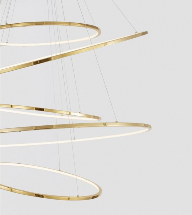 Candelabru cercuri LED NUDOS, auriu, dimabil, 3000K, 19670 lm, diametru 120 cm - NOVA LUCE [2]