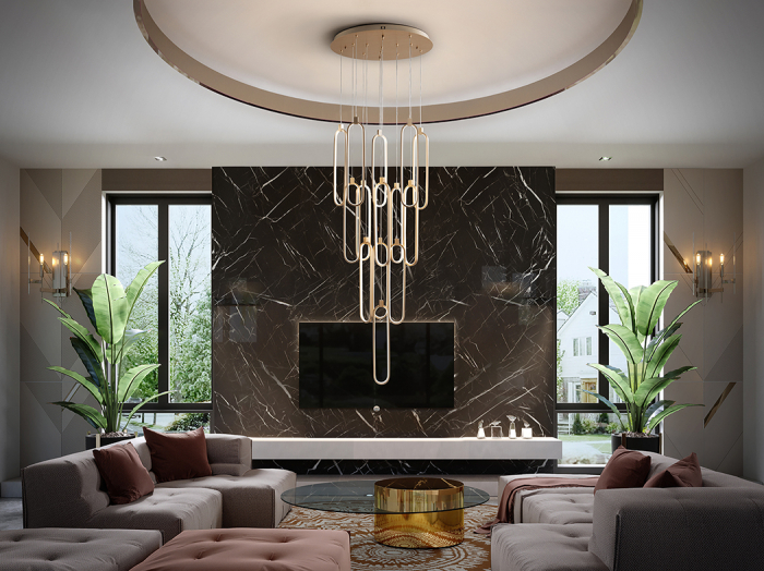 Candelabru COLETTE LED, auriu-rose, dimabil, 3000K, 16.380 lm, diametru 60 cm - SCHULLER [3]