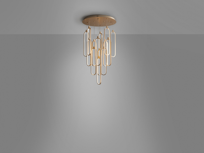 Candelabru COLETTE LED, auriu-rose, dimabil, 3000K, 16.380 lm, diametru 60 cm - SCHULLER [8]