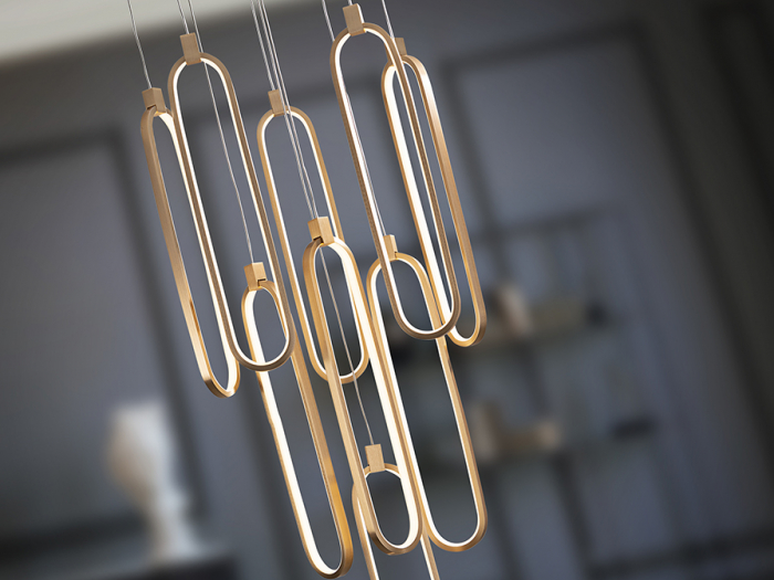 Candelabru COLETTE LED, auriu-rose, dimabil, 117W, 3000K, diametru 50 cm - SCHULLER [2]