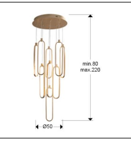 Candelabru COLETTE LED, auriu-rose, dimabil, 117W, 3000K, diametru 50 cm - SCHULLER [8]