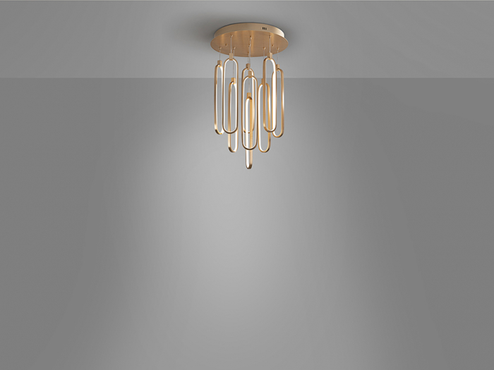 Candelabru COLETTE LED, auriu-rose, dimabil, 117W, 3000K, diametru 50 cm - SCHULLER [4]