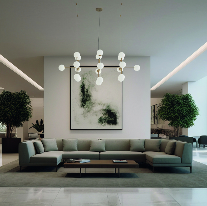 Candelabru DORIS, auriu/alb, 20*G9, lungime 155 cm - ACB [2]