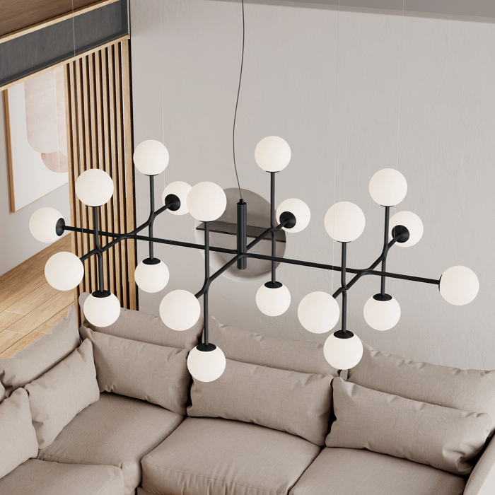 Candelabru DORIS, negru/alb, 20*G9, lungime 155 cm - ACB [2]