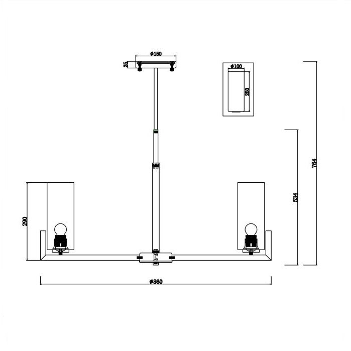 Candelabru FORTANO, alama/negru, 10*E27, diametru 86 cm - MAYTONI [5]