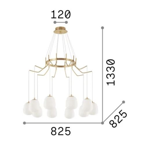 Candelabru KAROUSEL, alama/alb, 10*G9, diametru 82.5 cm - IDEAL LUX [4]