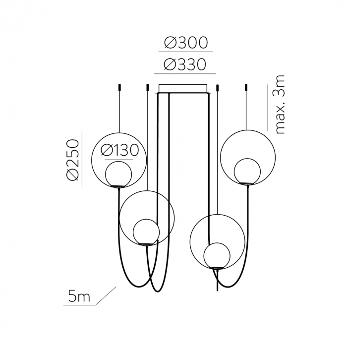 CaCandelabru LED HALO 4L, auriu/alb, 2700-3000K, 1480 lm - ACB [5]